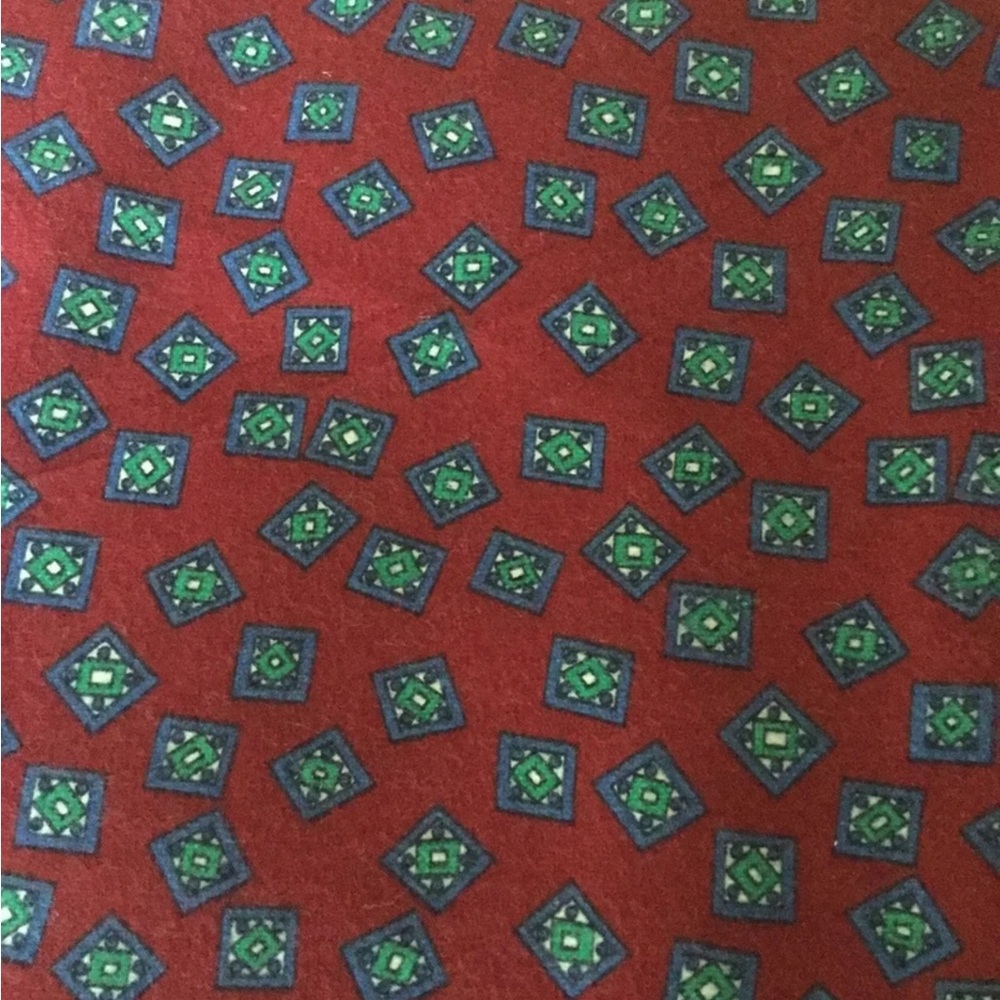 Red and Green Geometric Pattern Fabric